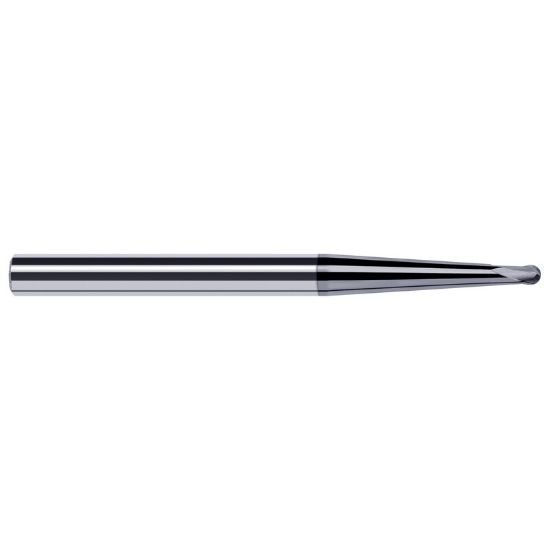 Picture of Harvey Tool 37412-C6 .187 Ball x 3 DEG x .746 RCH 2 FL Nano End Mill Taper Flute Carbide AlTiN Single End Square Sharp
